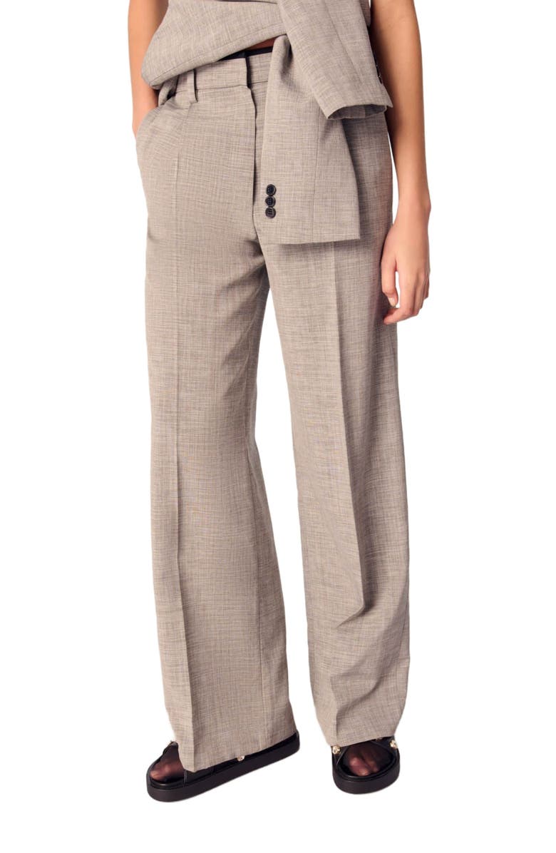 maje Straight-leg suit trousers, Alternate, color, 