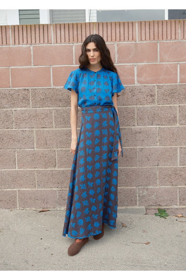 Sangria Reversible Maxi Wrap Skirt, Alternate, color, Azure