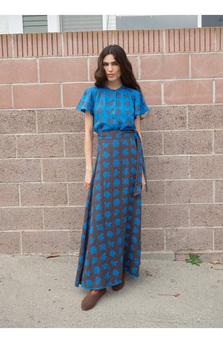 Ace & Jig Sangria Reversible Maxi Wrap Skirt, Alternate, color, Azure