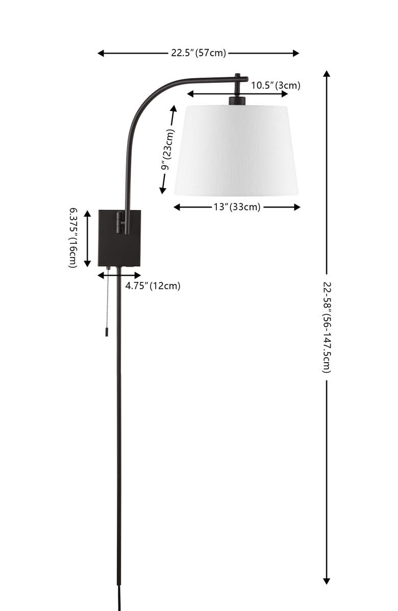 JONATHAN Y Gosling 22.5" 1-Light Mid-Century Modern Plug-In or Hardwired Iron LED Gooseneck Swing Arm Wall Sconce with Pull-Chain and USB Charging Port, Oil Rubbed Bronze, Alternate, color, 