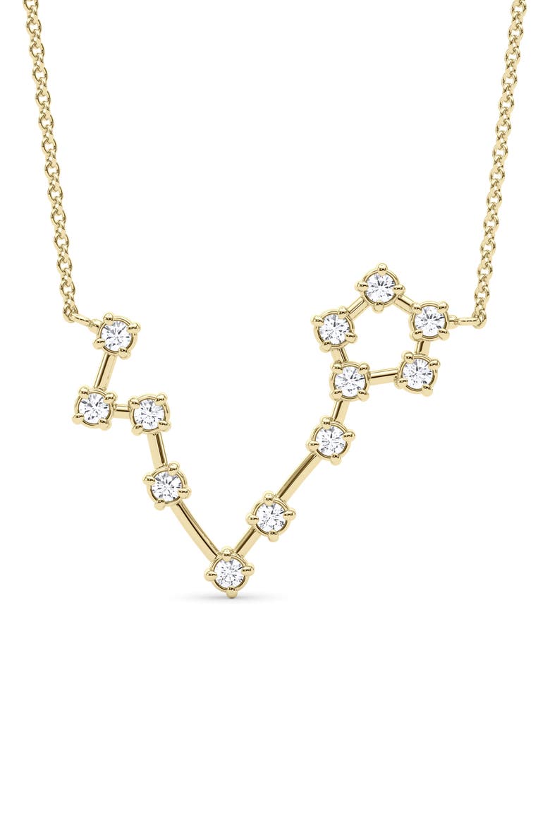 Pisces Constellation Lab Created Diamond Necklace, Main, color, 18K YELLOW GOLD
