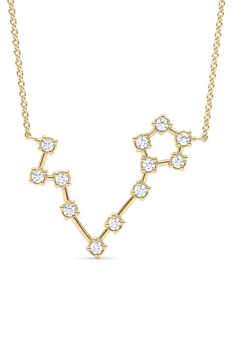 Pisces Constellation Lab Created Diamond Necklace