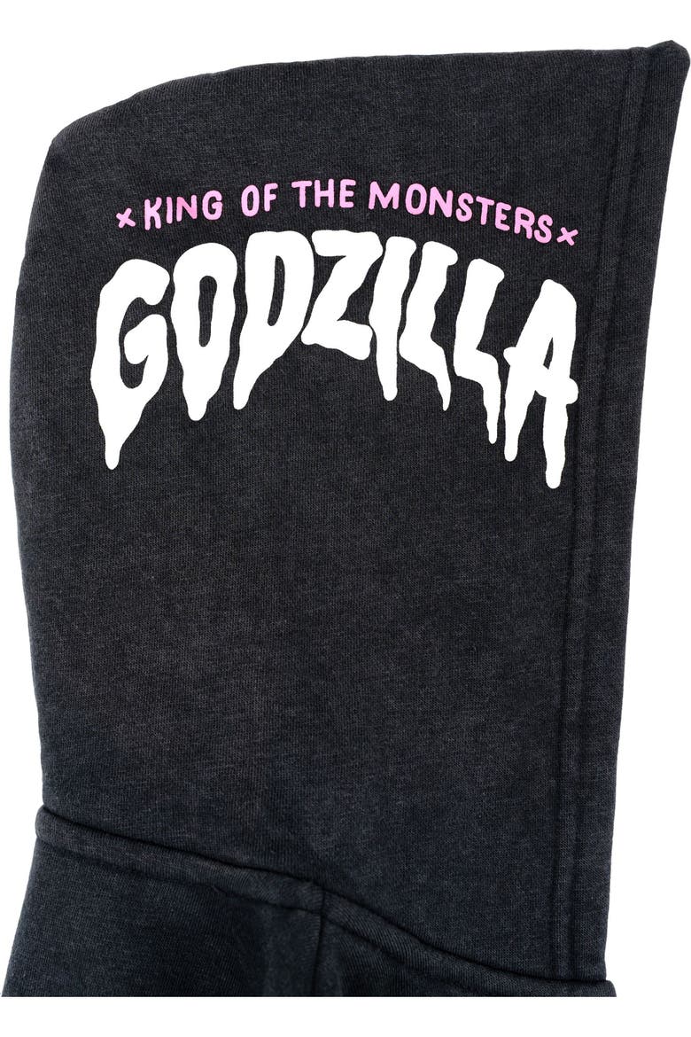 Fleece Zip Up Hoodie, Alternate, color, Godzilla Charcoal