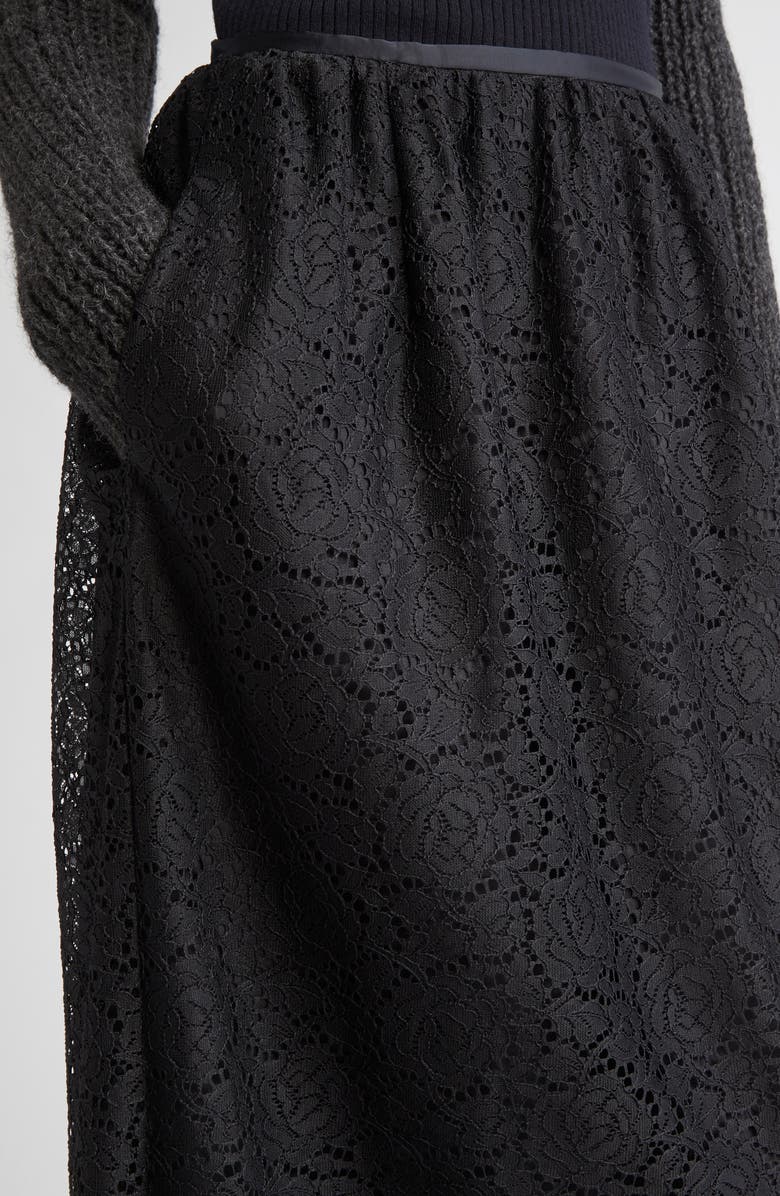 Meruert Tolegen Carnation Lace Column Skirt, Alternate, color, Black