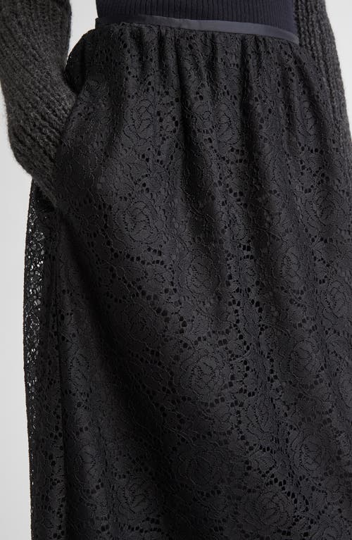 Meruert Tolegen Carnation Lace Column Skirt In Black