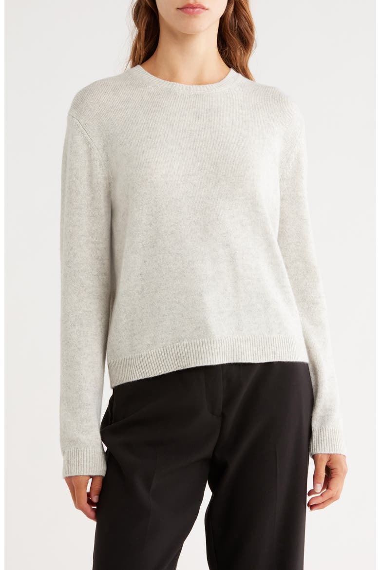 Jill Crewneck Cashmere Sweater, Main, color, LIGHT HEATHER GREY