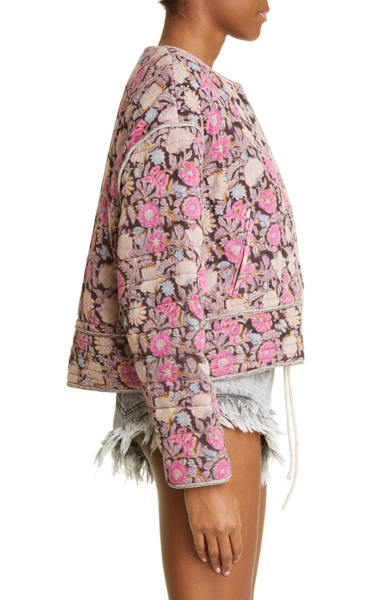 Isabel Marant Étoile Gelio Floral Drop Shoulder Quilted Jacket, Alternate, color, 