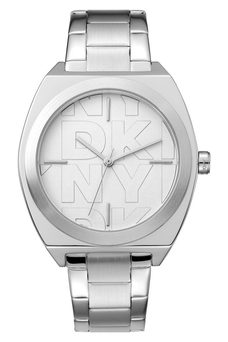 Logo Quartz Bracelet Watch, 38mm, Main, color, SILVER