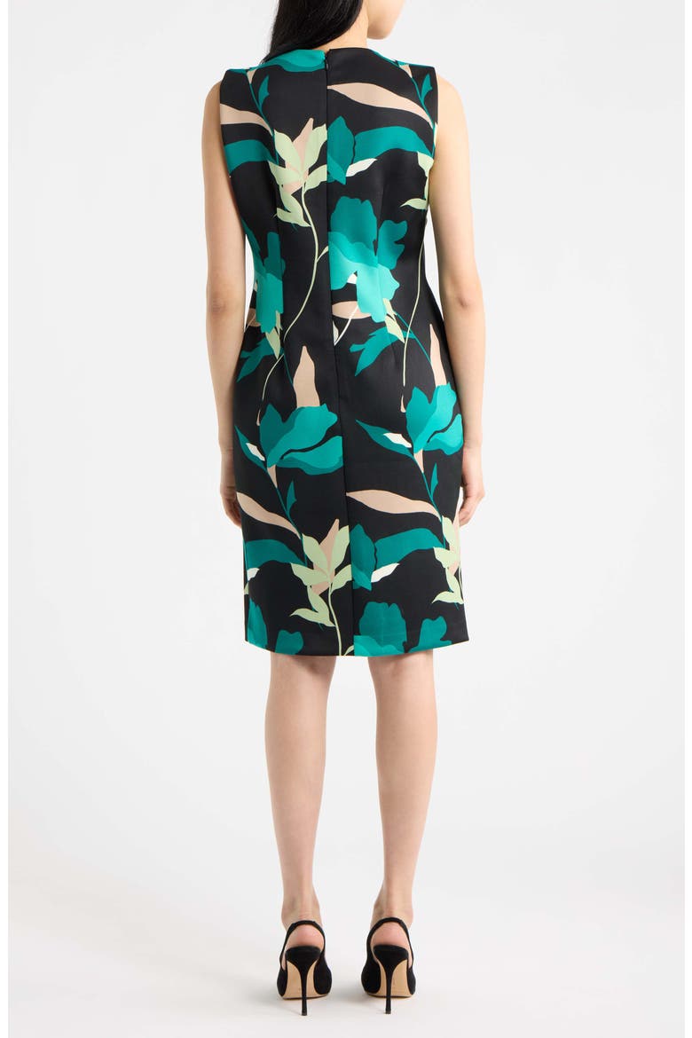 Floral Sleeveless Sheath Dress, Alternate, color, DEEP JADE MULTI