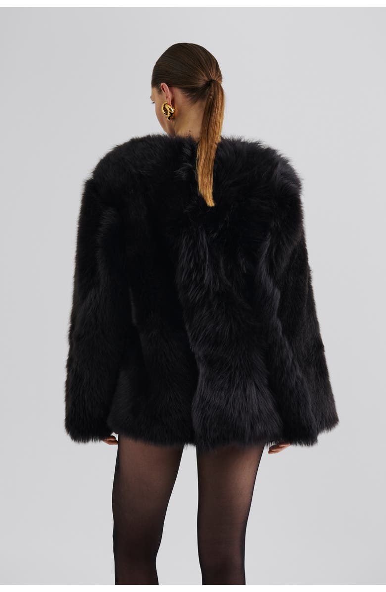 Malina Jana Shearling Long Sleeve Jacket, Alternate, color, Black