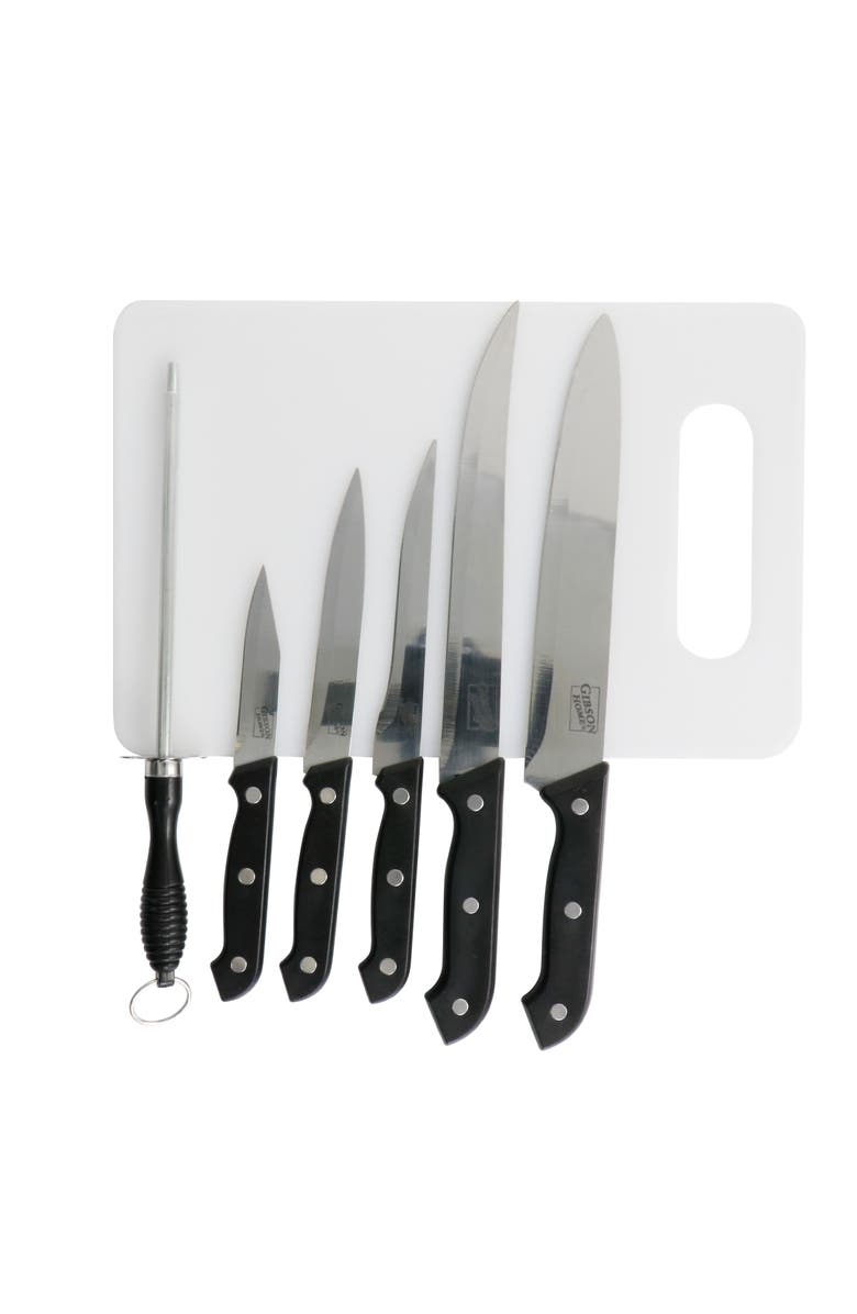 Gibson 7pc Canterbury Stainless Steel Cutlery Set, Main, color, Black