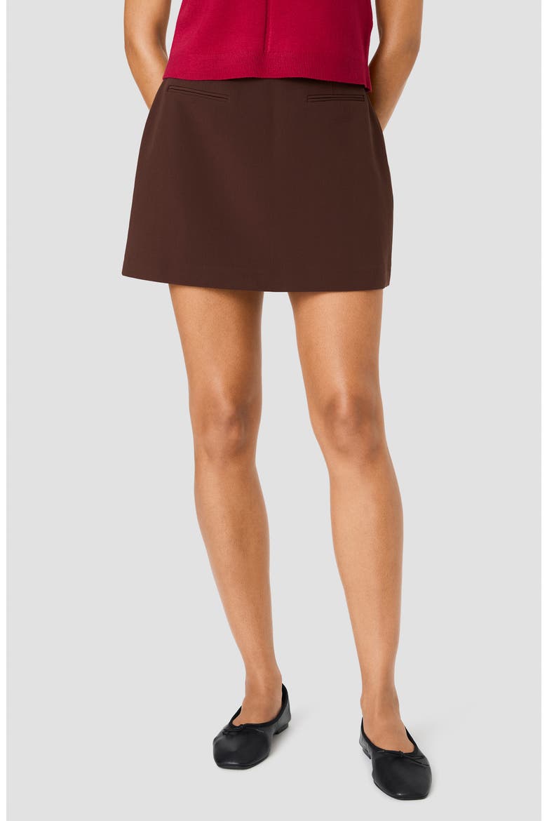 Azra Stretch Twill Miniskirt, Alternate, color, COCOA BROWN