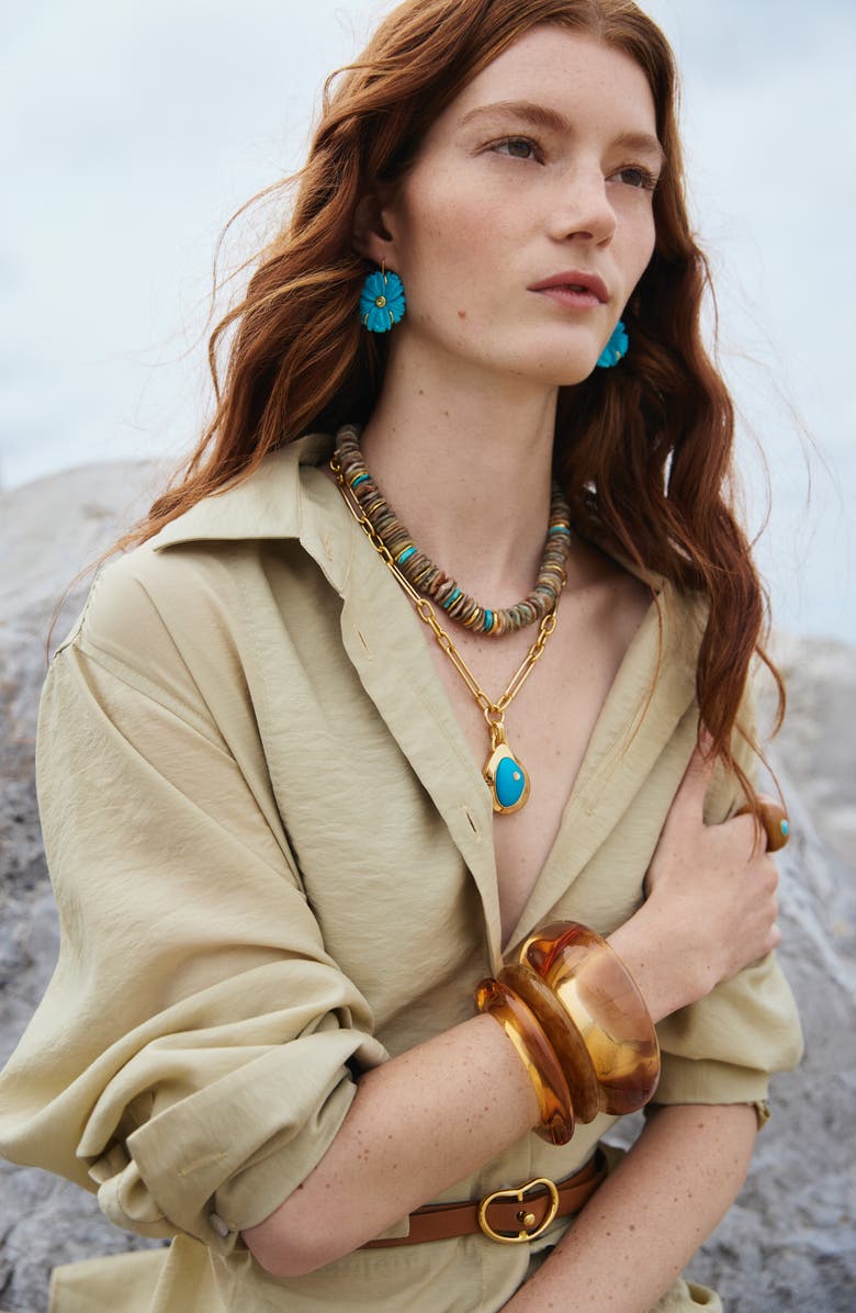 Lizzie Fortunato Pond Pendant Necklace, Alternate, color, Blue