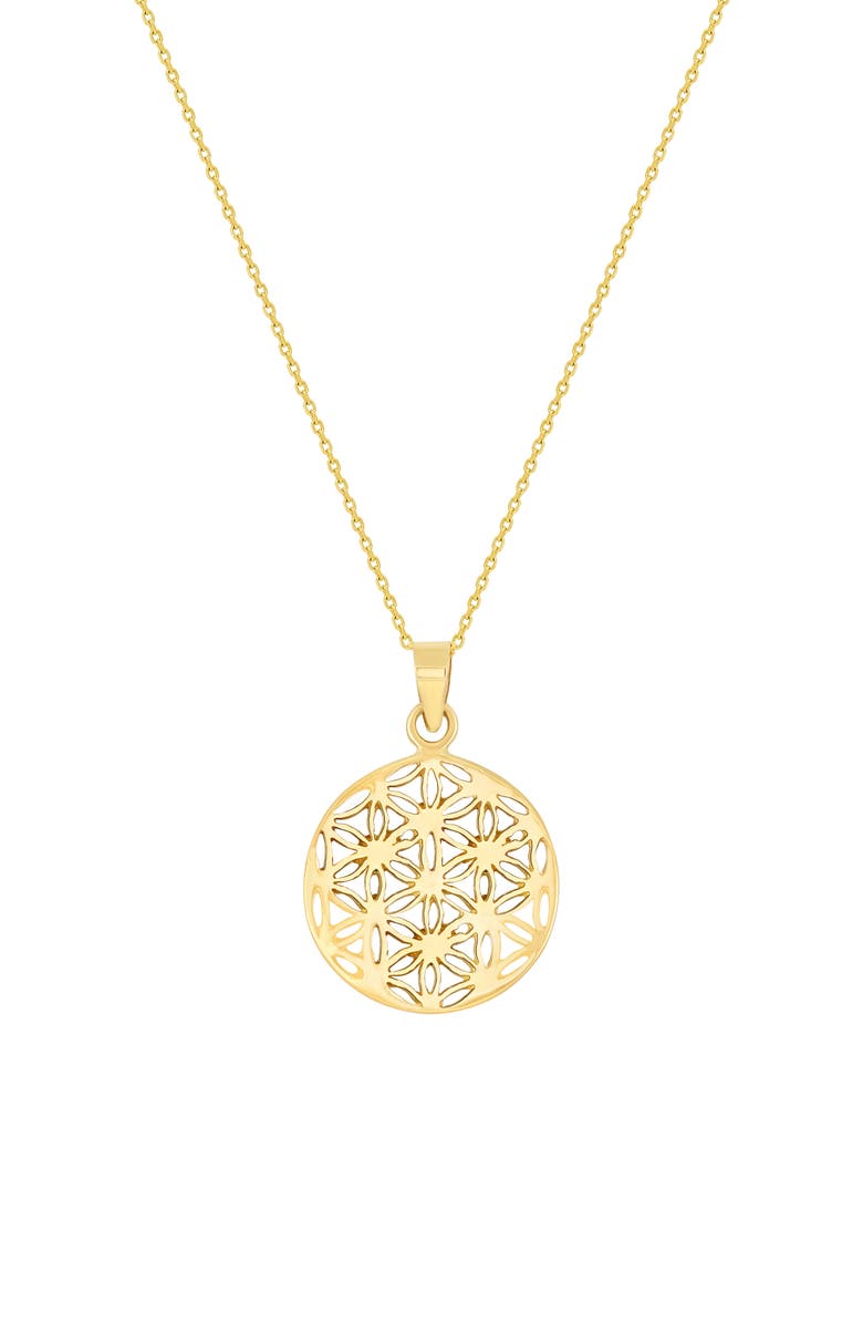 Bony Levy 14K Gold Floral Cutout Pendant Necklace, Main, color, 14K Yellow Gold