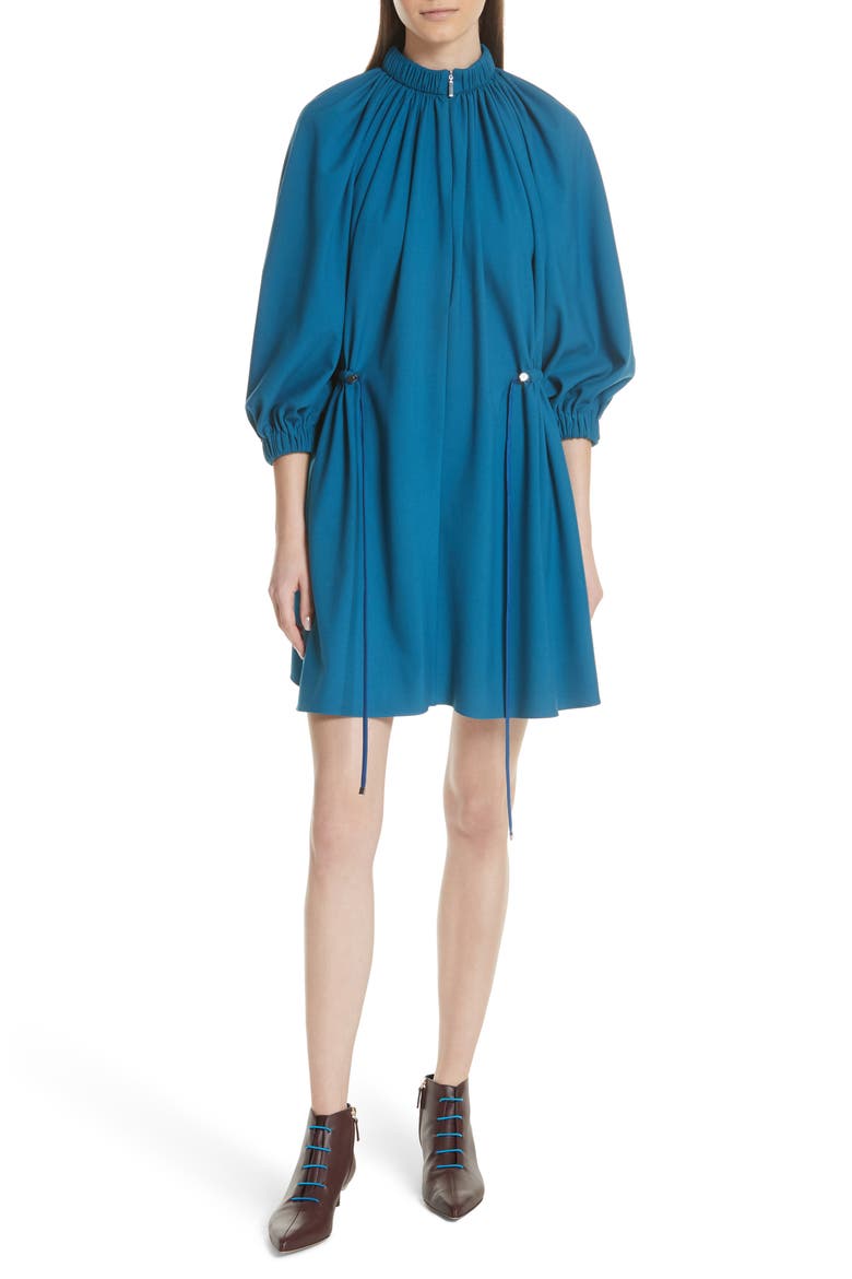 Side Drawstring Georgette Dress, Alternate, color, SKY BLUE