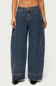EDIKTED Nea Pocket Low Rise Wide Leg Jeans