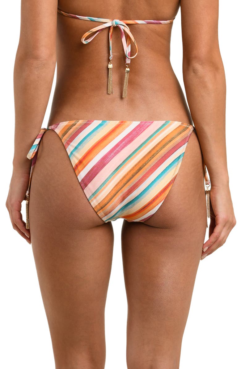L'AGENCE Britt Watercolor Ring Side Tie Bikini Bottoms, Alternate, color, Pink Multi