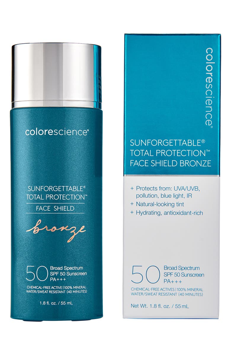 Colorescience <sup>®</sup> Sunforgettable<sup>®</sup> Total Protection Face Shield Bronze SPF 50 Sunscreen, Main, color, 