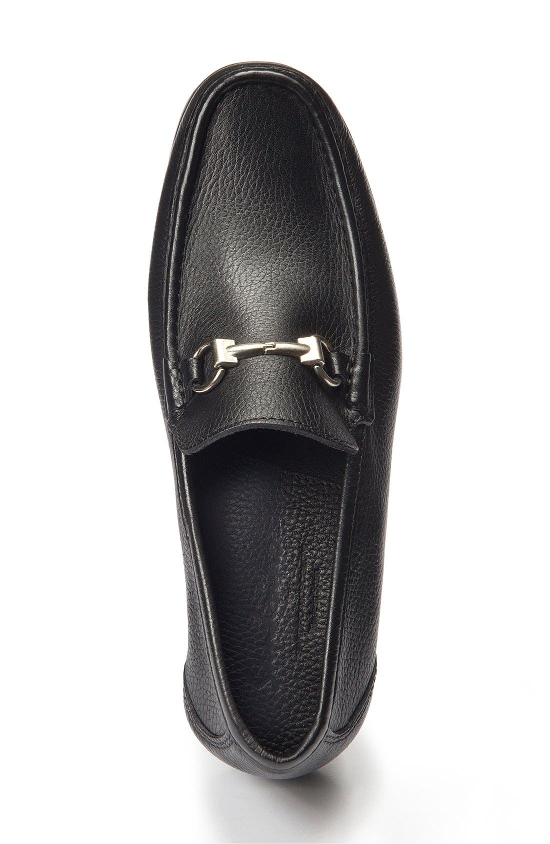 'Malibu' Suede Bit Loafer, Alternate, color, BLACK LEATHER