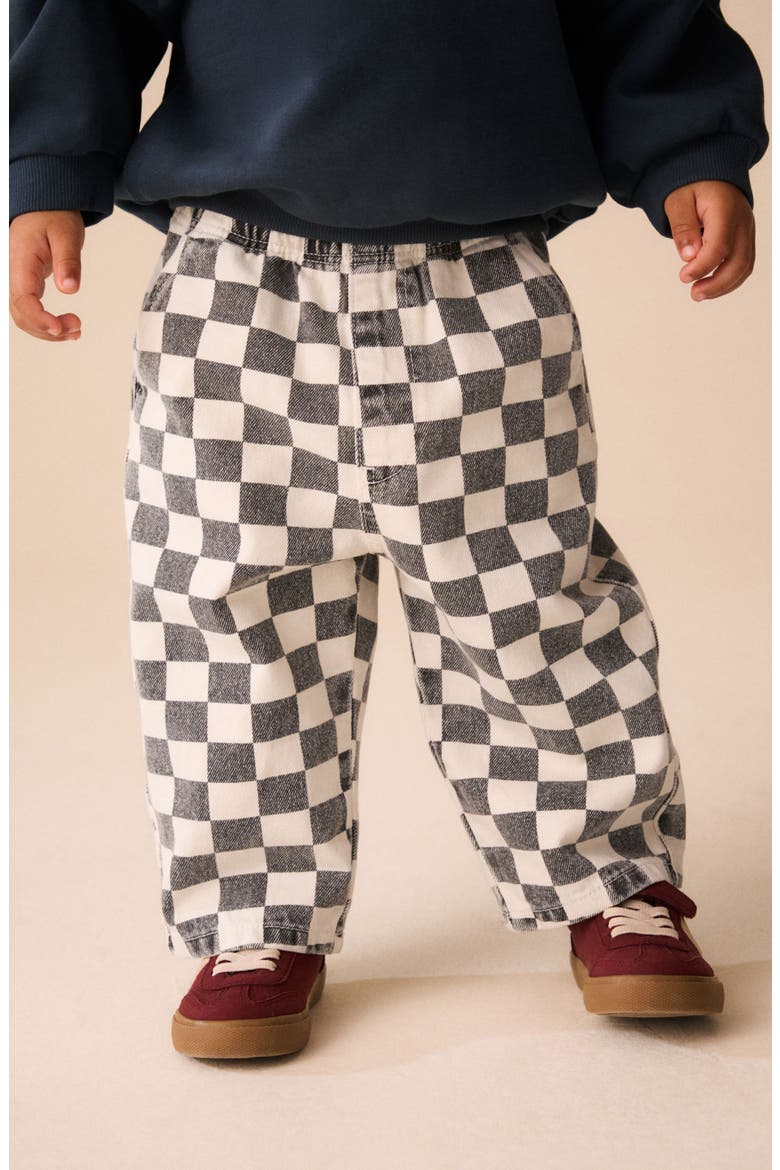 Kids' Checkerboard Pants, Alternate, color, BLACK