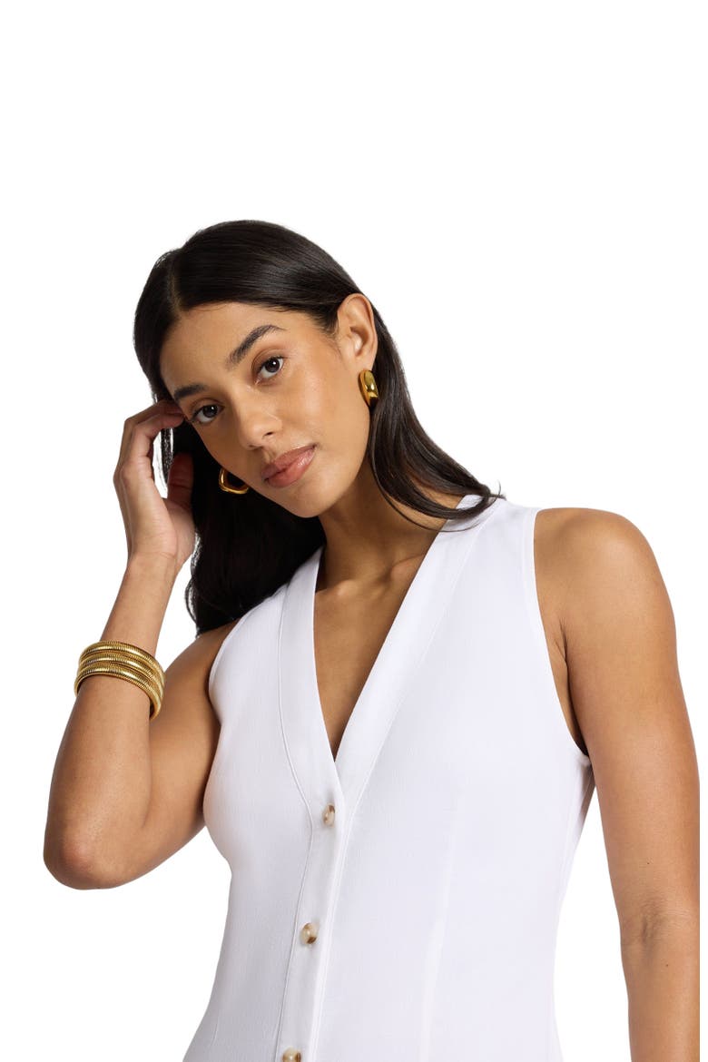 Textured Button Down Maxi Dress, Alternate, color, White