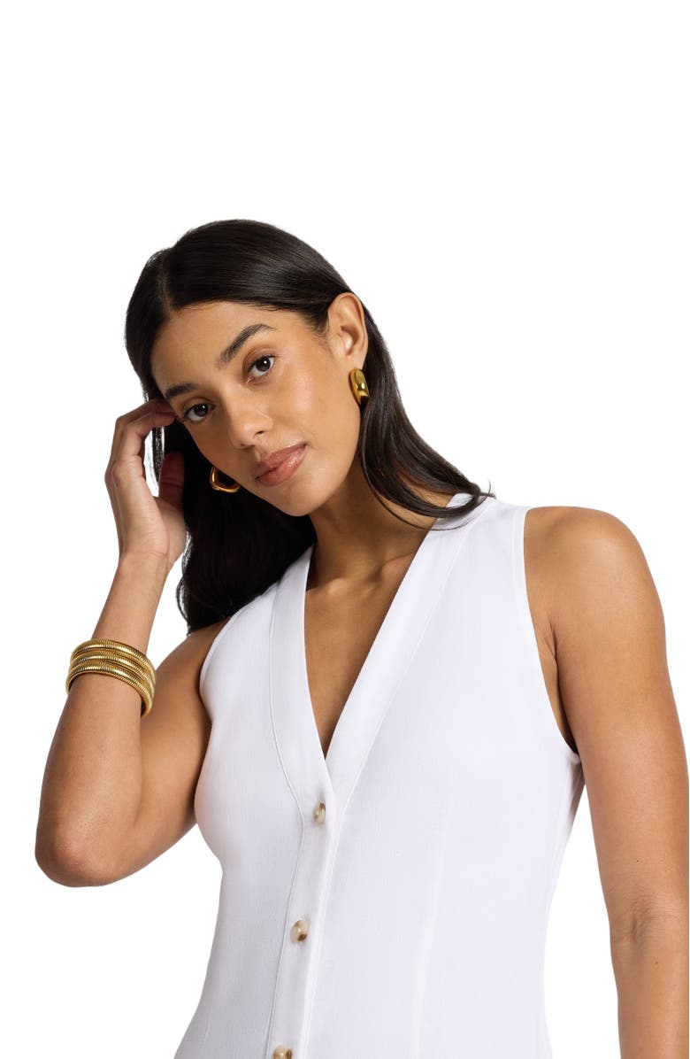Onia Textured Button Down Maxi Dress, Alternate, color, White