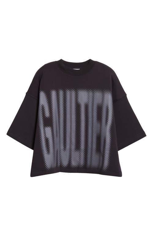 Jean Paul Gaultier Boxy Logo Crop Graphic T-shirt In Black