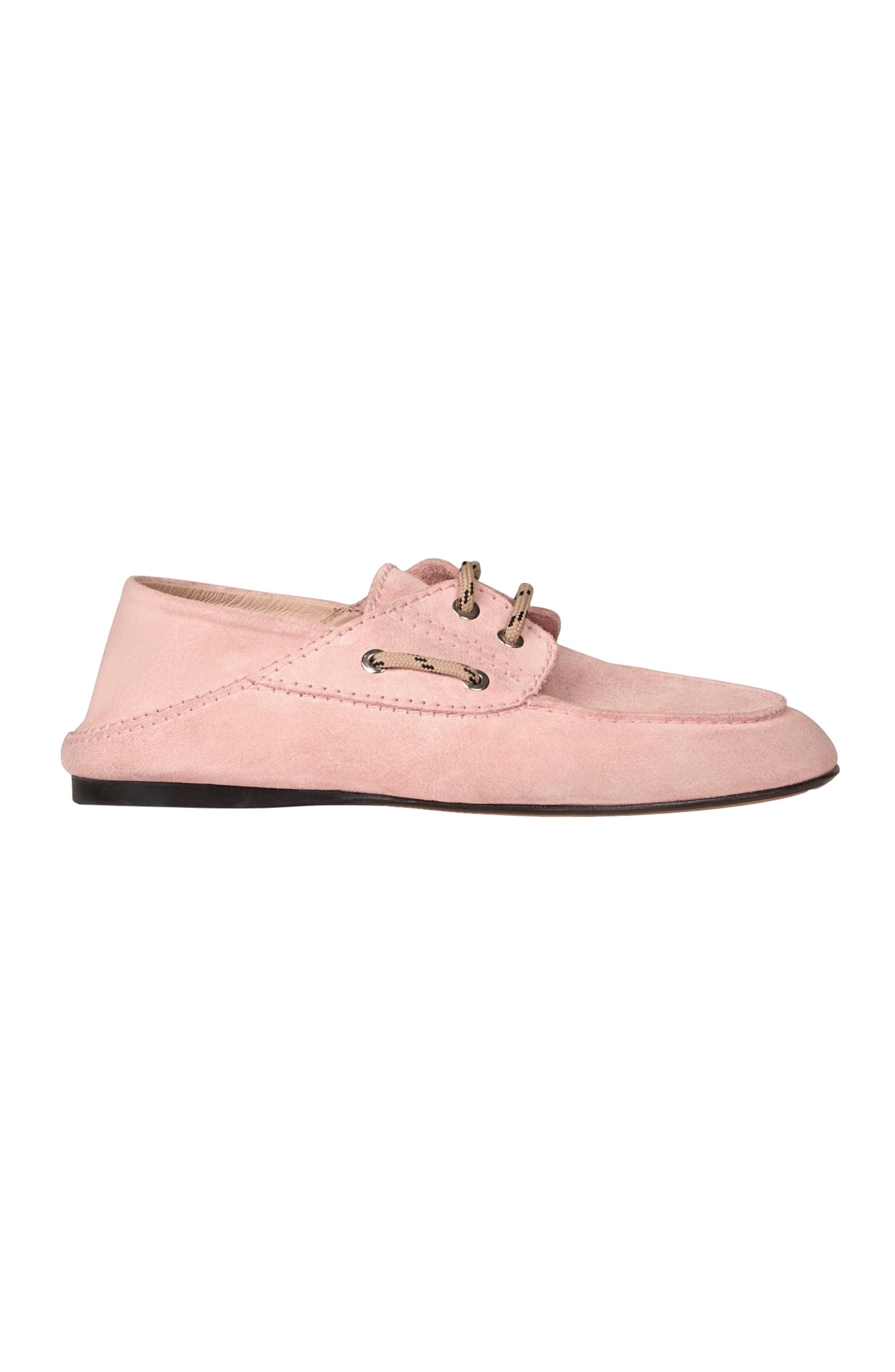 SANDRO Suede boat shoe loafers, Main, color, Pink