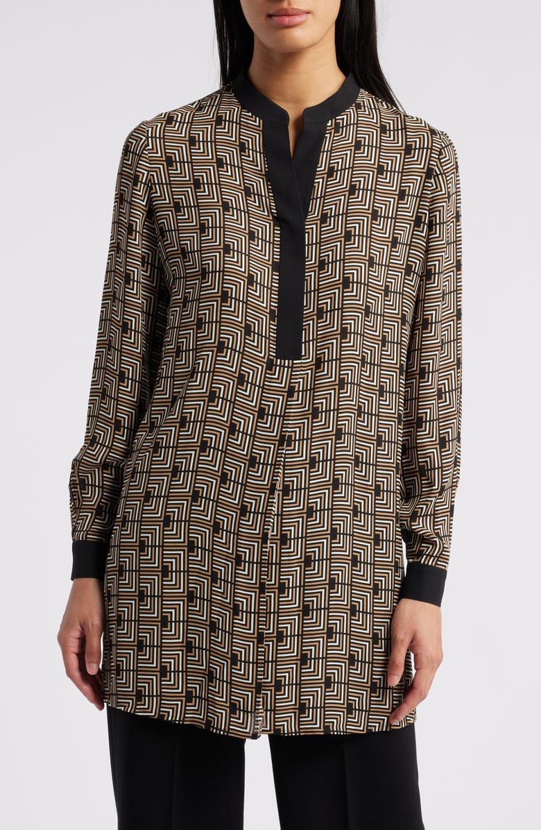 Anne Klein Geo Print Tunic Top, Main, color, 
