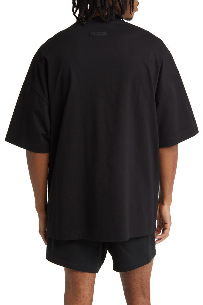 Oversize V-Neck T-Shirt, Alternate, color, JET BLACK