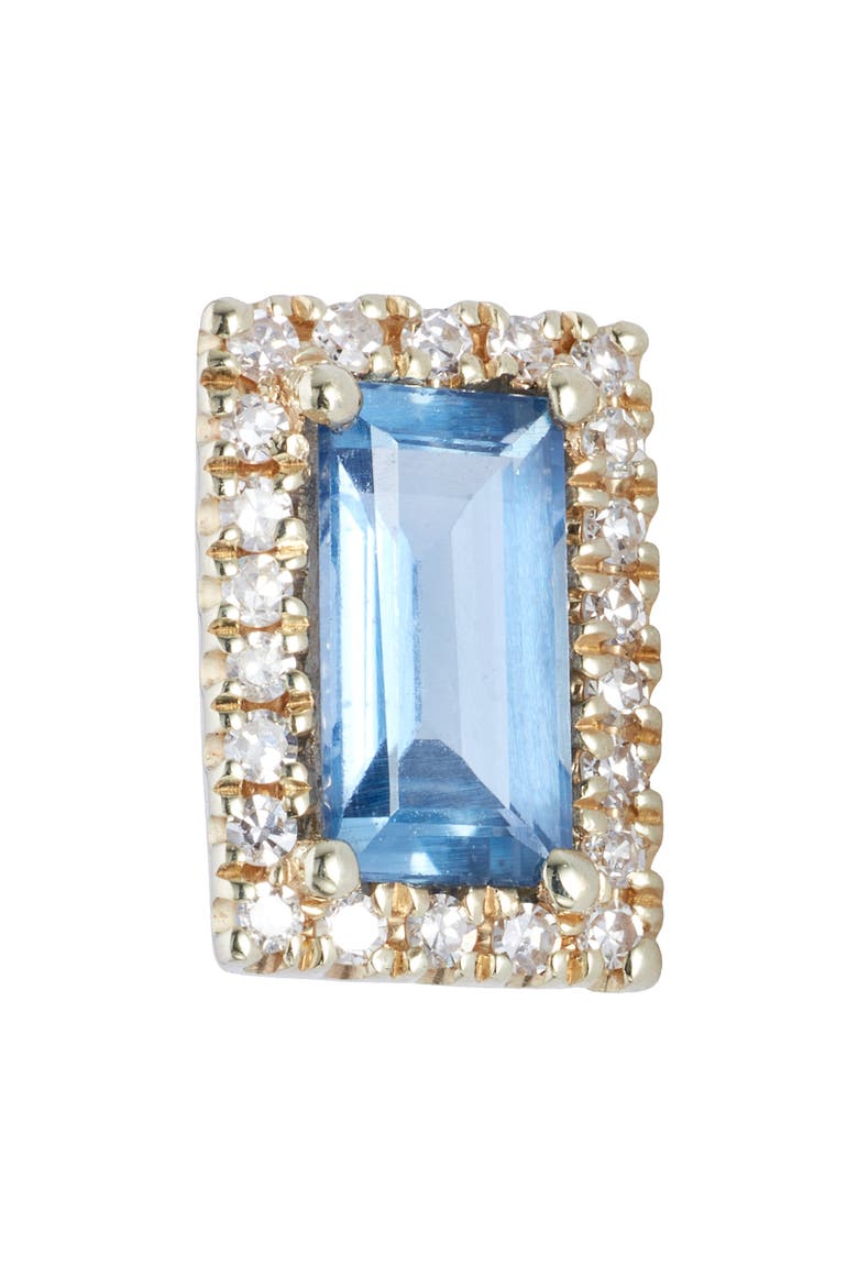 Blue Sapphire & Diamond Stud Earrings, Alternate, color, YELLOW/BLUE