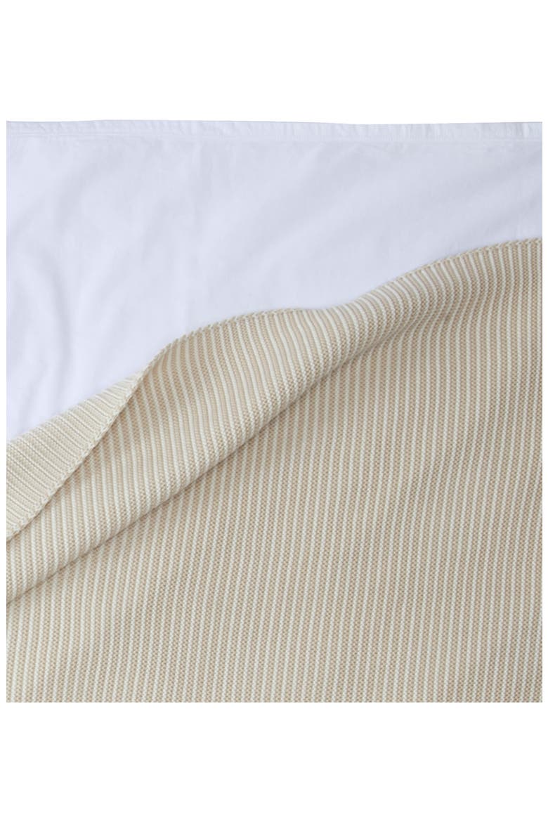 Stripe Organic Cotton Throw Blanket, Alternate, color, OATMILK