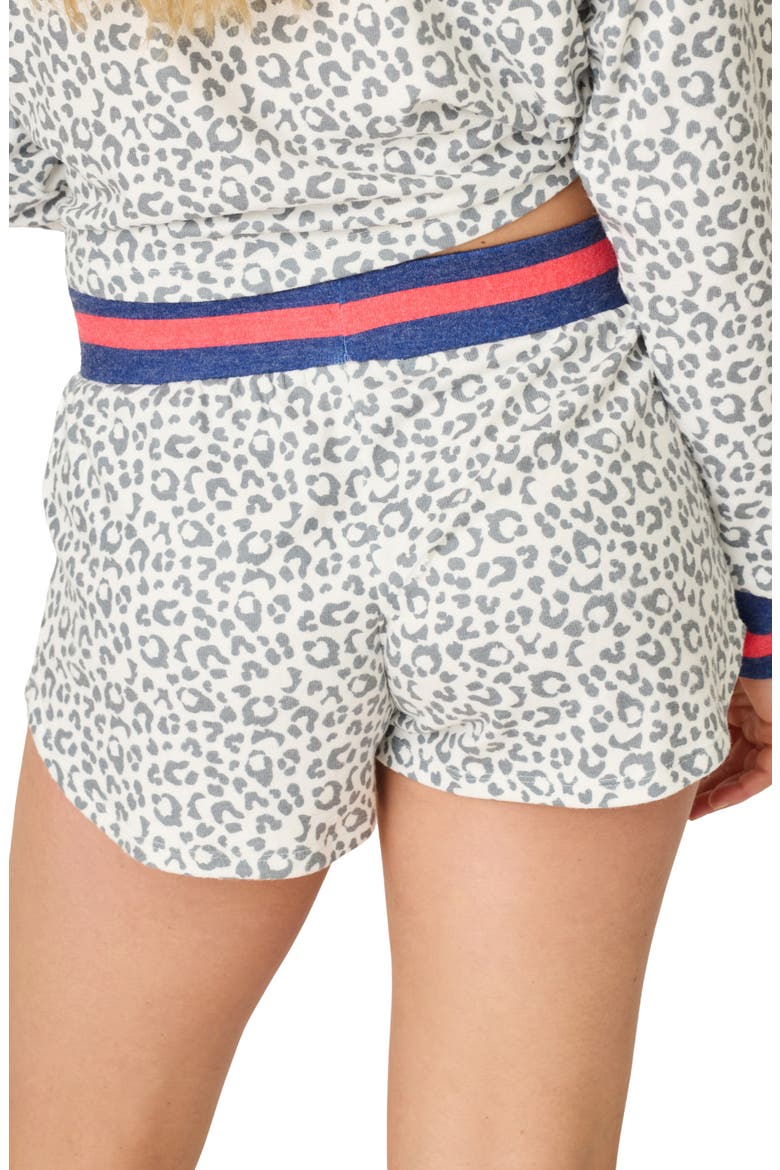 Cats Meow Print Peached Jersey Pajamas Shorts, Alternate, color, MULTI