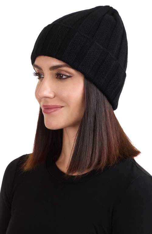 Sofia Cashmere Cable Stitch Cuffed Cashmere Beanie In Black