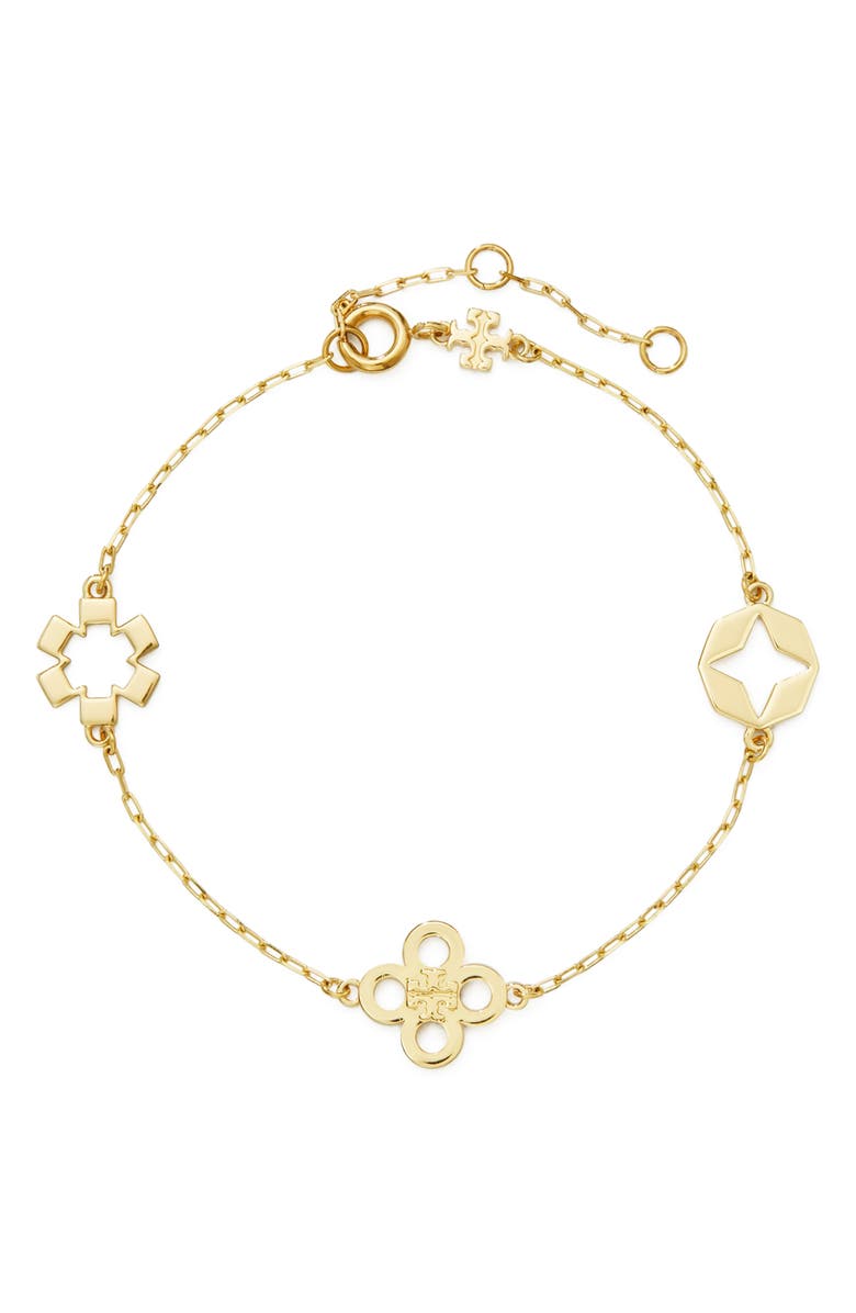 Tory Burch Forget Me Not Bracelet, Main, color, Tory Gold