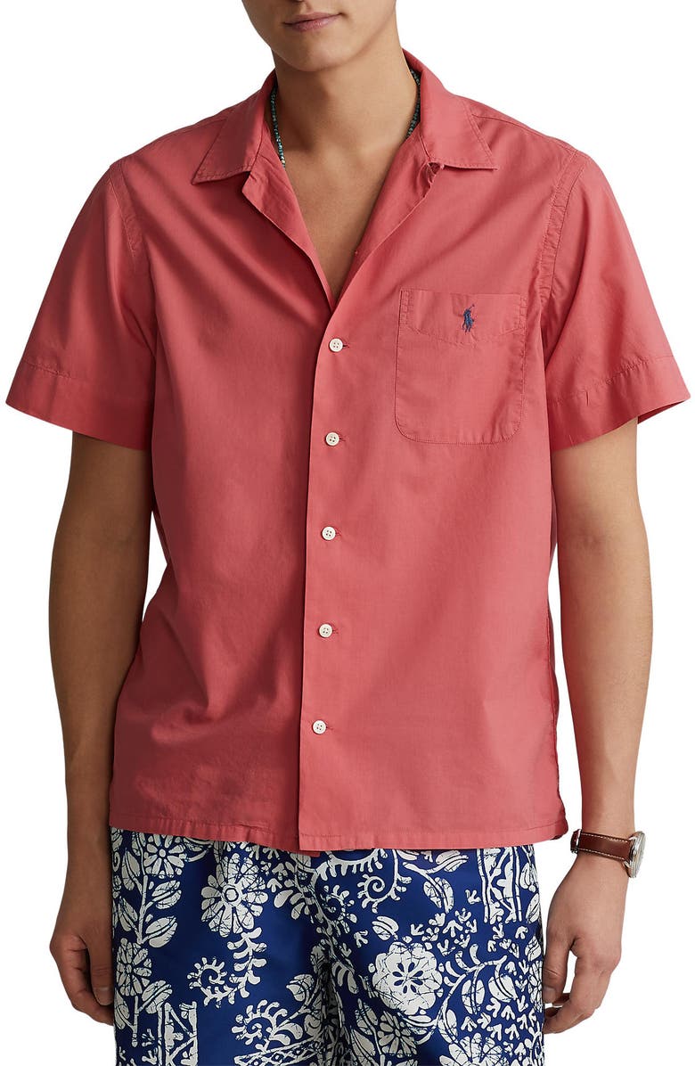 Polo Ralph Lauren Short Sleeve Camp Shirt, Main, color, 