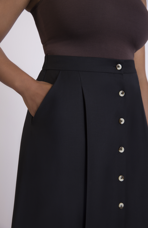 Aam The Label The Wool Midi Skirt In Black