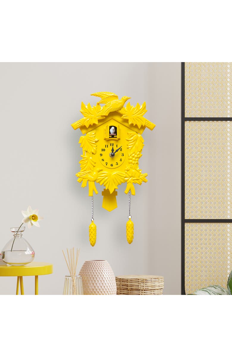WALPLUS Yellow Cuckoo Clock in Yellow, Alternate, color, 