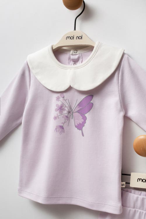 Moi Noi Butterfly Flower Outfit Set In Purple