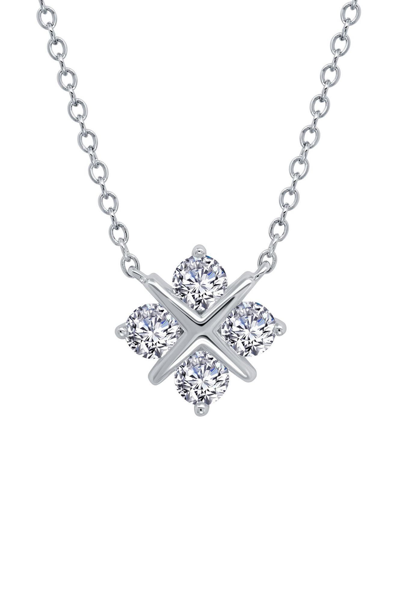 Lafonn Simple Squad Simulated Diamond Pendant Necklace