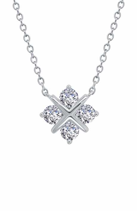 Lafonn Simple Squad Simulated Diamond Pendant Necklace