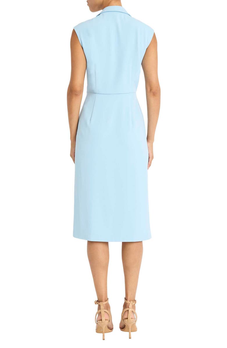 Maggy London Notch Lapel Sheath Midi Dress, Alternate, color, Sky Blue