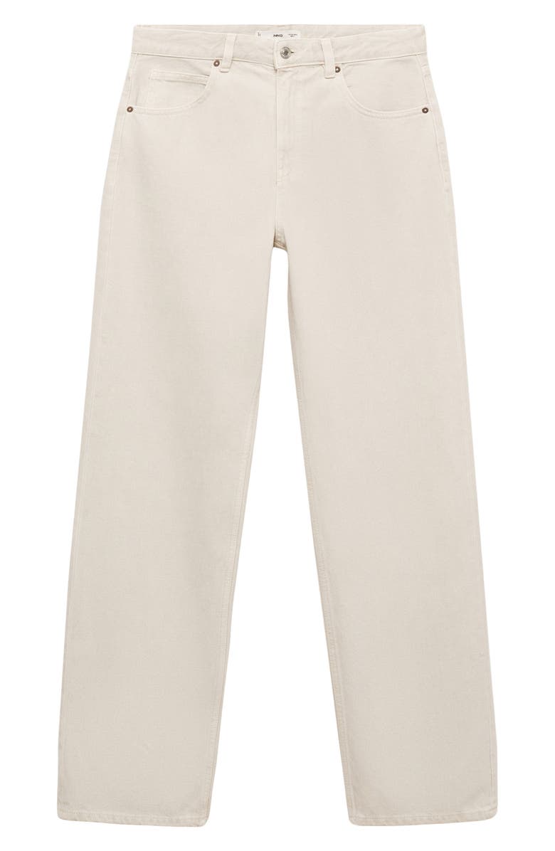 MANGO High Waist Straight Leg Jeans, Alternate, color, Light/ Pastel Grey