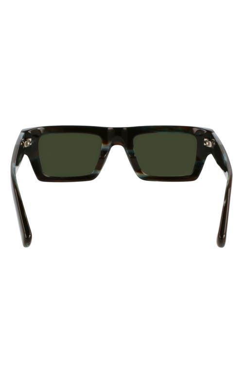 Ferragamo Prisma 50mm Rectangular Sunglasses In Striped Khaki