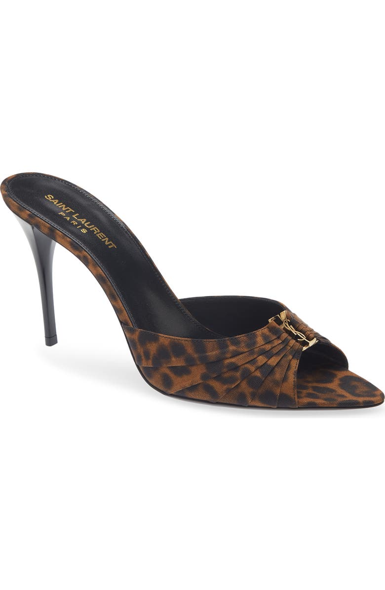 Saint Laurent Babylone Slide Sandal, Main, color, Coffee