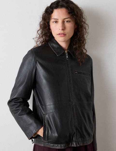 Kate Burnished Leather Jacket