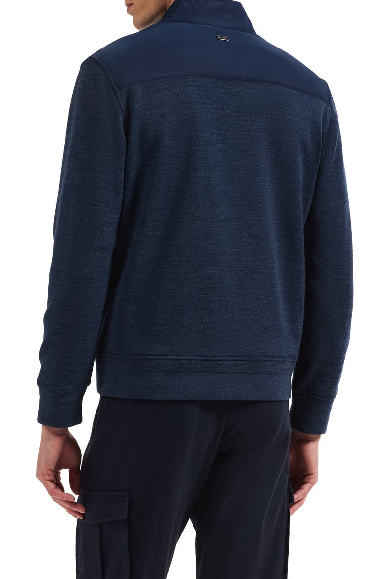 Full Zip Mock Neck Hoodie, Alternate, color, NAVY