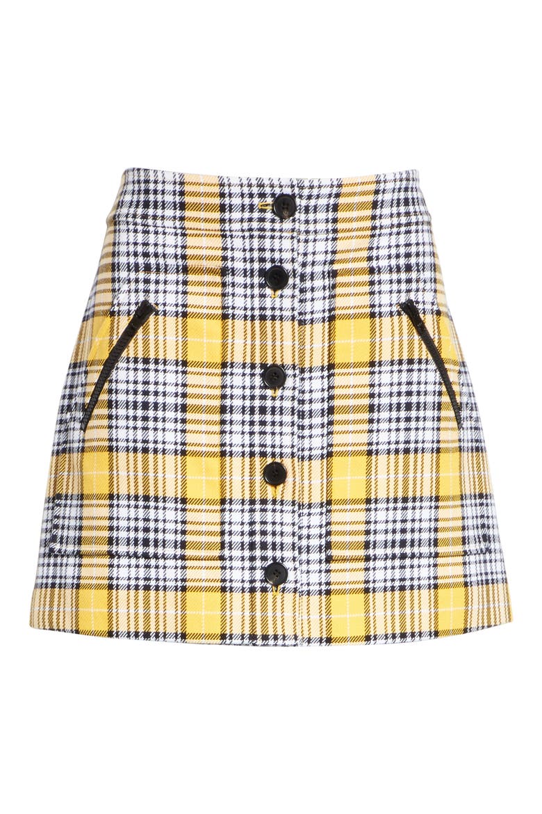 Monroe Plaid Miniskirt, Alternate, color, YELLOW