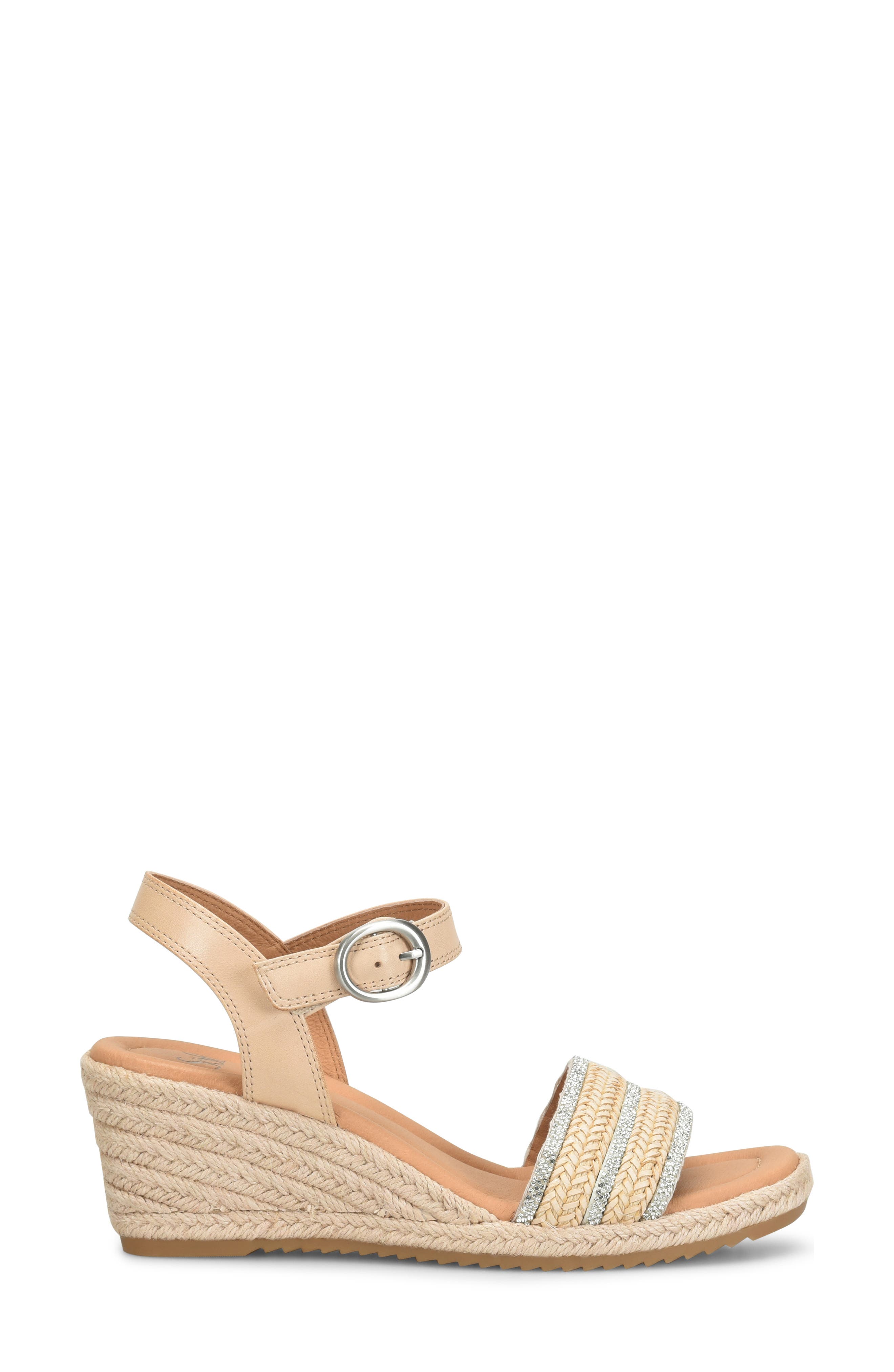 Inez II Espadrille Ankle Strap Platform Wedge Sandal, Alternate, color, BEIGE/ LATTE