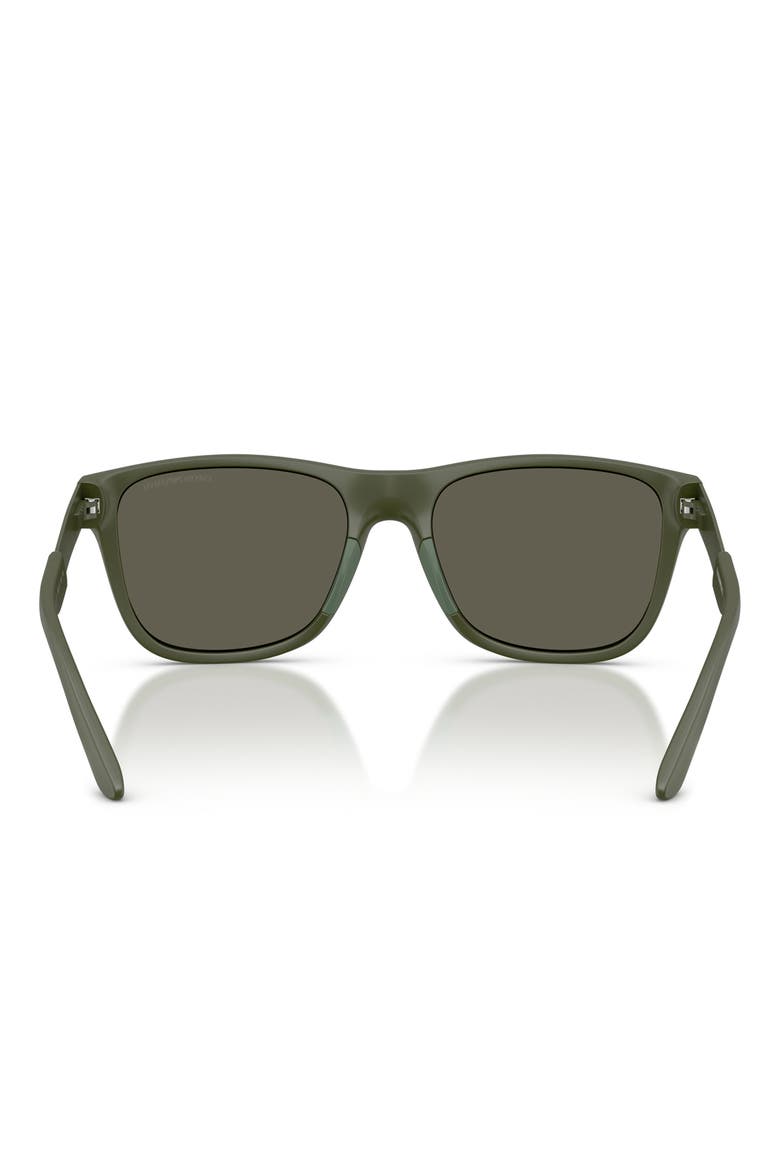 56mm Square Sunglasses, Alternate, color, MATTE GREEN / DARK BROWN